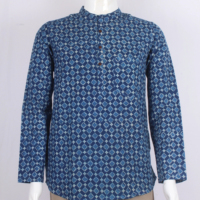 Chemise Kurta pour homme en coton indien, longueur standard, pour occasions festives, imprimé floral artisanal, décontractée, ethnique, pour mariage, ODM, lavable, été