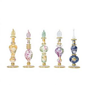 Botella de Perfume de Vidrio Cerámico Multicolor Soplado a Mano Egipcio - 15 ml - Product Image 1