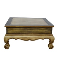 Table basse de style européen, reproduction antique, table à thé vintage en bois, table centrale pour le salon