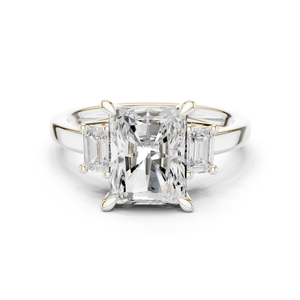 Anillo de Diamante Cultivado en Laboratorio de Corte Radiante y Esmeralda de Primera Calidad, Joyería Elegante para Bodas, Proveedor Mayorista OEM - Product Image 2