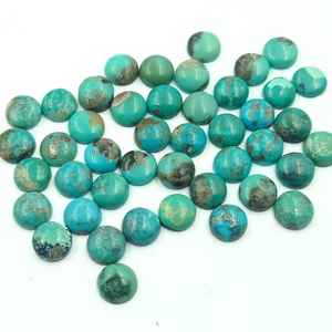 Turquesa de Arizona Natural de alta calidad, 4mm, 5mm, 10mm, 12mm, parte posterior plana calibrada suelta para hacer collar hecho a mano, anillo, joyería - Product Image 2