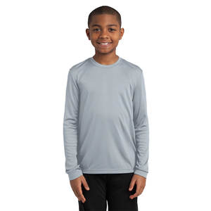 Camiseta gris de manga larga para niños, camiseta atlética de manga larga, camiseta para correr - Product Image 1