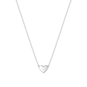 Collier tendance en argent 925 avec pendentif en forme de cœur, chaîne à maillons, pour un usage quotidien, collier de luxe, bijoux minimalistes délicats - Product Image 1