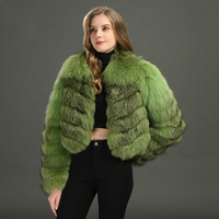 Veste à capuche pour femmes de luxe en gros, automne, fourrure de renard naturelle, manches longues, chaude, écologique, séchage rapide, logo personnalisé, longueur courte