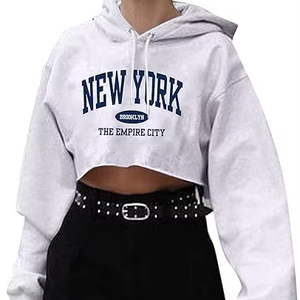 Oversize Preppy New York Graphic Hoodie <span class=keywords><strong>Pullover</strong></span> Sudadera de manga larga Ropa Otoño Traje de moda 2025 Diseño personalizado de moda - Product Image 1