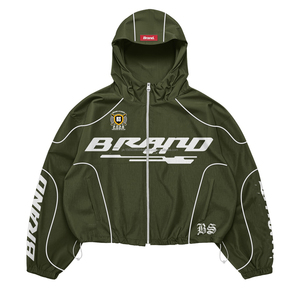 ชุดเซ็ตเสื้อแจ็คเก็ตกันลมและกางเกงขาสั้นผู้ชาย รุ่นคัสตอม 2025  ชุดเซ็ตเสื้อแจ็คเก็ตกันลมและกางเกงขาสั้นไนลอนสำหรับผู้ชายและผู้หญิง - Product Image 5