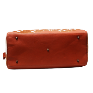 Luxury Style Brown White Cowhide <b>Duffle</b> <b>Bag</b> Genuine <b>Leather</b> Wheels for Travel Sports Gym Overnight Vacations Other Adventures - Product Image 3