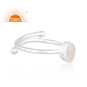 Best Selling Fine Sterling <b>Silver</b> Natural Ethiopian <b>Opal</b> Gemstone Stackable <b>Ring</b> Custom Jewelry Manufacturer - Product Image 3