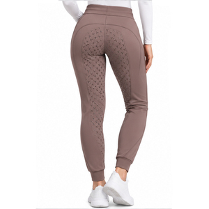 Women Equestrian Riding Breeches Full <b>Seat</b> Silicone Breathable Four-Way <b>Stretch</b> Knitted Jogger Pants High Waist Horseback Riding - Product Image 3