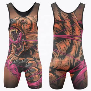Custom Logo Sportswear <b>Singlet</b> Suit Youth Wrestling and <b>Weightlifting</b> Martial Arts Wear with Sublimation Technique - Product Image 5