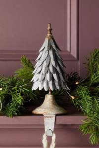 Porte-bas de sapin de Noël en métal doré Décoration de cheminée festive avec étoile Topper - Product Image 6