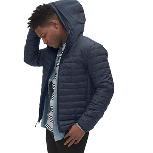 Chaqueta acolchada con estilo de invierno para hombre de alta calidad, cortavientos de lona transpirable con logotipo frontal, venta al por mayor - Product Image 5