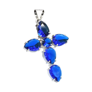 <b>Handmade</b> Christian Vintage Brass <b>Silver</b> Plated Party <b>Necklace</b> Women Hot Trending Tanzanite Gemstone Oval Pendant Assorted - Product Image 1