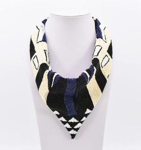 Collier écharpe élégant de broderie de perles de rocaille Collier écharpe de perles de rocaille artisanales Collier écharpe de perles de rocaille brodées - Product Image 3