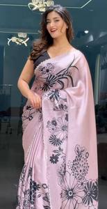 Venta al por mayor de Ropa Étnica Saree con blusa dibujado a mano con borlas Pallu para bodas y fiestas - Product Image 3