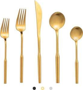 Juego de cubiertos de acero inoxidable dorado vintage de lujo para restaurante barato al por mayor a precio barato - Product Image 6