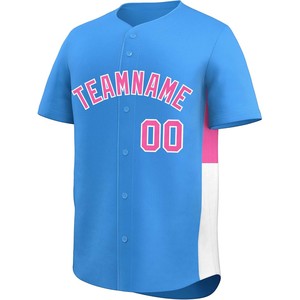 Camiseta de béisbol personalizada, camiseta de softbol, malla de secado rápido, botón completo bordado, logotipo del equipo, aparejos, jugador de sarga, nombre, número, ajuste - Product Image 3