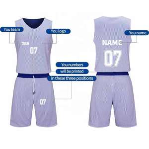 Uniformes de Baloncesto, Conjuntos de Camisetas Estampadas, Tallas Grandes, 100% Poliéster, Unisex, Tallas y Diseños Personalizados, Venta al por Mayor, Alta Calidad - Product Image 1