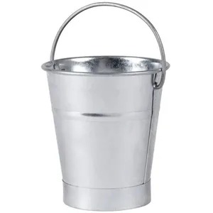 Cubo pequeño de acero inoxidable a granel para servir con asa para aperitivos y aperitivos | Ideal para suministros de catering y restaurante - Product Image 2