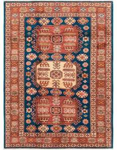 Kazak พรมนักวิ่งโอเรียนเต็ลถักมือสีน้ำเงิน - Product Image 2