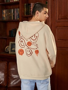 Sudaderas con capucha de lana de algodón 100% personalizadas al por mayor, sudaderas con capucha térmicas de invierno para hombre, sudaderas cálidas de otoño e invierno - Product Image 2