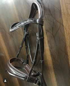 Brida de caballo de alta calidad a bajo precio, venta al por mayor, brida de caballo de cuero indio Real resistente negra a la venta, fabricante - Product Image 3