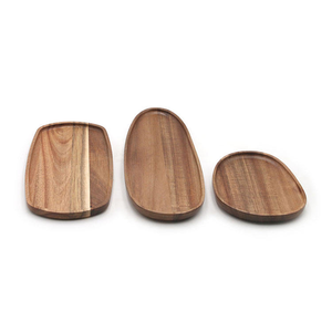 Assiette en bois d'acacia personnalisée, plat rustique pour dessert, café, thé, plateau en bois pour bijoux, mini plateau en bois d'acacia - Product Image 3