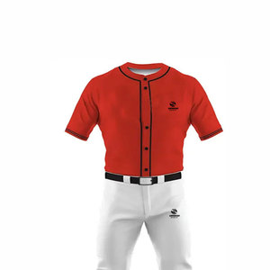 Uniformes y camisetas de equipo de béisbol hechos a medida de primera calidad roja, camisetas de béisbol para hombres y mujeres, fabricante de ropa de béisbol por sublimación - Product Image 4