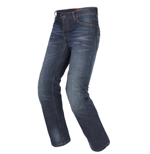 Jean en denim tricoté coupe droite taille mi-haute style urbain, le plus vendu, entièrement personnalisable, écologique, délavé effet vieilli pour homme - Product Image 1
