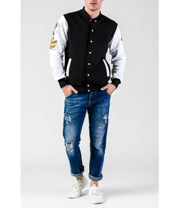 แจ็กเก็ตเบสบอลสำหรับทุกเพศเสื้อแจ็คเก็ตแนวสตรีทเสื้อกีฬาลำลองธรรมดาพิมพ์โลโก้ได้ตามต้องการ - Product Image 4