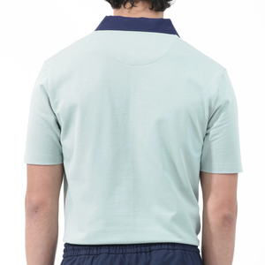 Polo homme à manches courtes avec logo personnalisé tendance, nouveau design, tissu en coton doux, broderie contrastée - Product Image 6