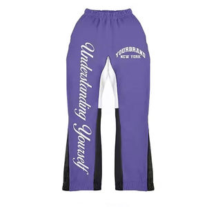 Venta al por mayor Streetwear Zip-Up Baggy Heavyweight Cotton Flared Acid Wash Custom Rhinestone Hombres Chándal Pantalones de chándal y Sudadera con capucha - Product Image 5