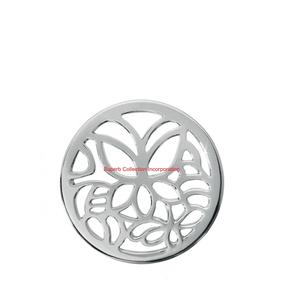 Ton argent ajouré feuille florale Design décoratif pièce de monnaie pendentif à breloque pour la fabrication de bijoux et accessoires de mode prix abordable - Product Image 1