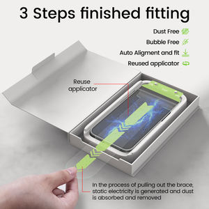 Dust-free Tempered Glass Installation Kit Paper <b>Box</b>, Privacy Simple Screen Protector for iPhone 15/16/17 Pro Max - Product Image 3