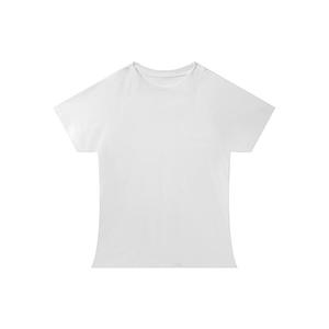 Camiseta corta personalizada para mujer, cuello redondo, corte ajustado, diseño básico liso, 92% algodón, 8% spandex, transpirable y casual para el verano. - Product Image 2