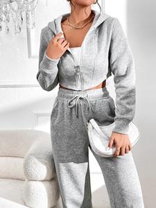 Conjunto Deportivo de Chándal de Forro Polar de Algodón Personalizable para Mujer, Ropa de Invierno Cálida de Primera Calidad - Product Image 2