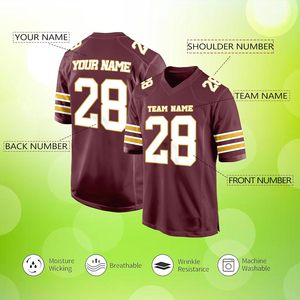 Camisetas de fútbol americano personalizadas para jóvenes y adultos con nombres y números de equipos personalizados para juegos competitivos - Product Image 2