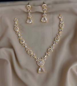 CZ finition mate ensemble de collier dernière conception ensemble de collier ensemble de vêtements de fête complète les vêtements ethniques et occidentaux - Product Image 2