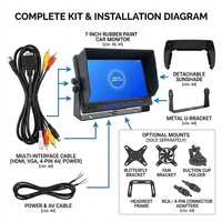 Moniteur de voiture VGA AV 9 pouces, caméras avant et arrière |   Écran partagé |   Imperméable |   800 nit, lisible en plein soleil |   Prise d'aviation à 4 broches |   1080P