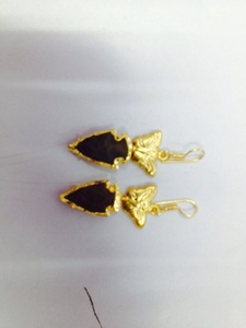 Colgantes de Punta de Flecha Tallados en Ágata Jaspe de Lujo, Electrochapados, Collar de Ágata Hecho a Mano, Calidad Superior de Amayra Crystals - Product Image 3