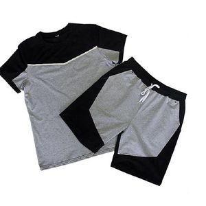 Ensemble vintage personnalisé avec logo, t-shirt à col rond pour homme, short de jogging, ensemble deux pièces, survêtement respirant d'été pour homme - Product Image 6