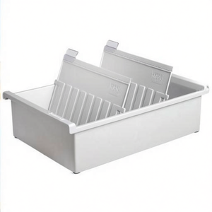 Bandeja Archivadora de Poliestireno Gris Claro para 1,300 Tarjetas, 2 Placas de Soporte, 22.8 x 9.6 x 34.6 cm, Formato Horizontal DIN A5 - Product Image 3