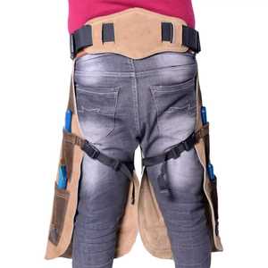 Tablier maréchal-ferrant à la mode Premium forgeron en cuir plein maréchal-ferrant soins du sabot maréchal-ferrant hommes femmes tablier réglable marron et noir - Product Image 1