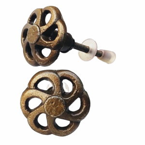 Venta caliente perillas de flores de cerámica de latón antiguo tiradores de manija de gabinete de cajón de estilo industrial para tocador cocina dormitorio armario - Product Image 2