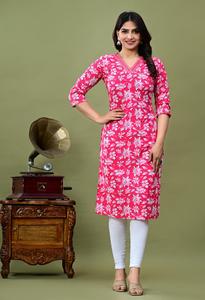 Kurti Largo de Alta Calidad, Estilo Pakistaní Indio, Diseño Bordado Elegante, Túnica Larga para Mujer para Uso Diario - Product Image 3