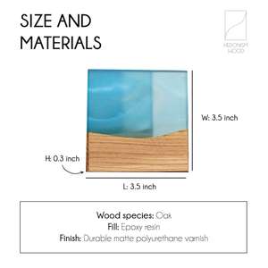 Sous-verres durables en résine de bois faits à la main, matériaux écologiques, conception anti-débordement anti-chaleur, beaux sous-verres en pierre - Product Image 4