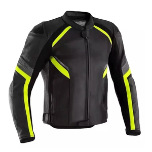 Veste de moto en cuir de vachette véritable pour hommes Protections CE Veste de moto de course coupe-vent d'hiver Nouveau design Blanc - Product Image 5