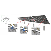 Support de montage photovoltaïque en acier robuste pour système de suivi solaire à axe unique plat, compatible avec panneaux solaires de 1 MW à 10 MW, avec entraînement de rotation Follow Sun