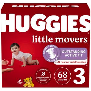 Couches Huggies taille 3, couches pour bébés Little Movers, taille 3 (16-28 lb), 68 pièces - Product Image 2