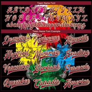 Veste Varsity Sport pour hommes de qualité supérieure personnalisée noir cramoisi ville crème crâne mode 3D Bomber Full-Snap Varsity Letterman veste - Product Image 4